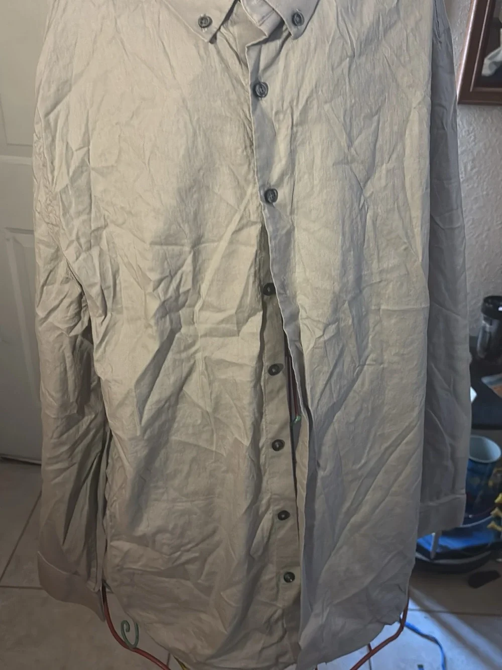 Men's Classic Button-Front Beige Shirt Jacket get all four for $35